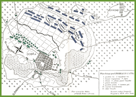 Plan bitwy pod Dobrą w 1770 r. 