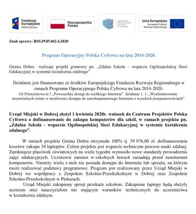 Program Operacyjny Polska Cyfrowa na lata 2014-2020