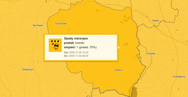 Ostrzeżenia meteorologiczne: Opady marznące 