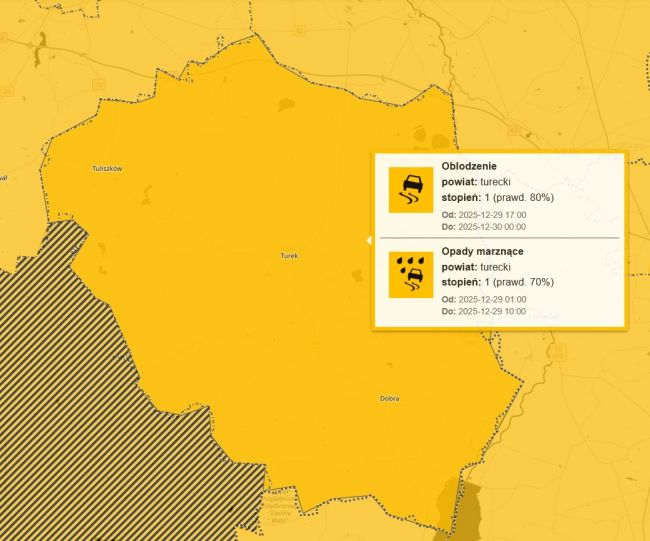 Ostrzeżenie meteorologiczne: opady marznące, oblodzenie